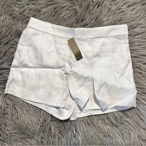 NEW J.Crew women 100% linen lined shorts and front pockets, size 0, white